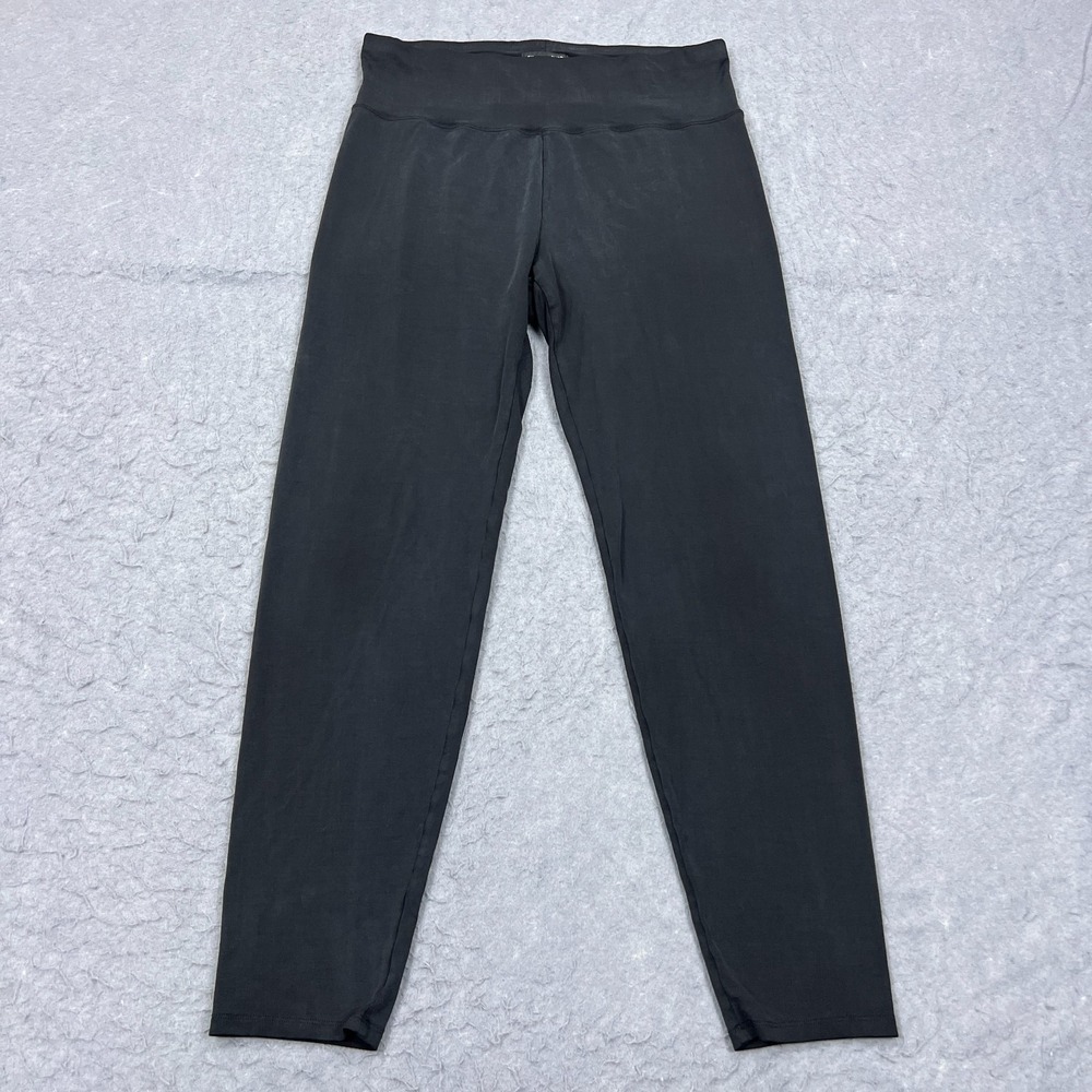Eileen Fisher Pants Womens Medium Black Soft Cupro Tapered Ankle Pull On Legging